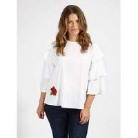 koko ivory flared sleeve sequin blouse