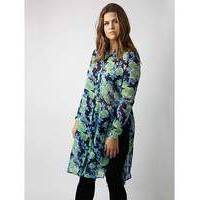 Koko Floral Print Long Line Shirt