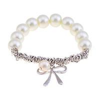 korean fashion pearl bowknot pendant alloy bracelet christmas gifts