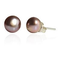 Korean Fashion 8mm Roundness Pearl Stud Earrings