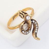 Korean Style Personality Rhinestone Small Snake Ring Movie Jewelry
