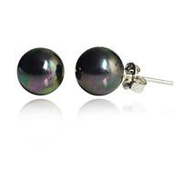 korean fashion 12mm shell pearl alloy stud earrings