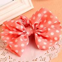 korean solid dots big bow rabbit ears elastic hair ties