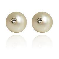 korean fashion drill 8 9mm shell pearl alloy stud earrings