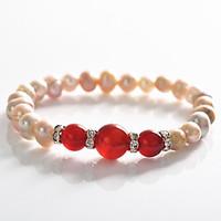 Korean Fashion Drill Ruby Pearl Rosary Bracelet