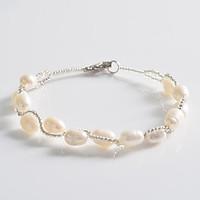 Korean Fashion Single Row Weave Pearl Rosary Bracelet