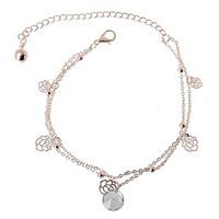 Korean Woman Alloy Rose Anklet