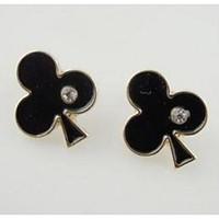 Korean Style Fashion and Personality Mini CARDS Black Earrings Accessories Rhinestone Girl Daily Earrings Movie Jewelry