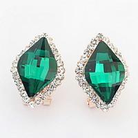 Korean Style Fashion Delicate Luxury Imitation Diamond Rhinestone Geometric Lady Daily Stud Earrings Movie Jewelry
