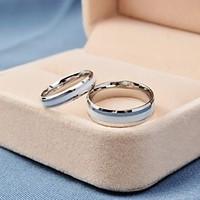 Korea Style Fashion White Titanium Steel Couple Rings Promis rings for couples