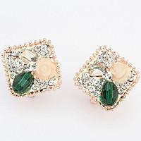 Korean Style Elegant Luxury Rhinestone Luster Bright Fashion Flower Earrings Lady Party Movie Jewelry