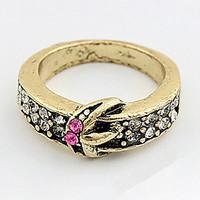 korean style luxury rhinestone lady elegant diamond ring gift jewelry