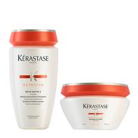Kérastase Nutritive Bain Satin 2 250ml & Masquintense Cheveux Epais (For Thick Hair) 200ml