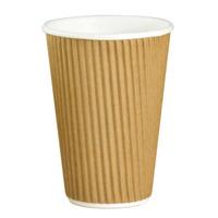 Kraft Ripple Disposable Paper Coffee Cups 12oz / 340ml (Case of 500)
