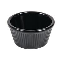 Kristallon Melamine Fluted Ramekins Black 76mm Pack of 12