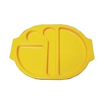 Kristallon Plastic Food Compartment Tray Large Yellow Pack of 10