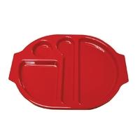 Kristallon Plastic Food Compartment Tray Large Red Pack of 10