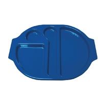 Kristallon Plastic Food Compartment Tray Large Blue Pack of 10