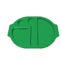 Kristallon Plastic Food Compartment Tray Large Green Pack of 10