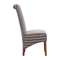 Krista Velvet Stripe Dining Chair Mink
