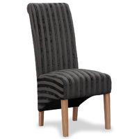 Krista Velvet Stripe Charcoal Dining Chair