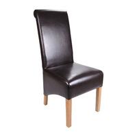 Krista Bonded Leather Dining Chair Brown