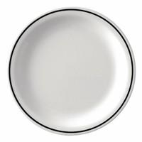 Kristallon DP984 Black Band Melamine Plate, White (Pack of 12)