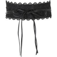 Krisp Tie \'Round PU Leather Waist Cinch Belt women\'s Belt in black