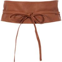 krisp tie round pu leather waist cinch belt womens belt in brown