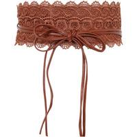 Krisp Tie \'Round PU Leather Waist Cinch Belt women\'s Belt in brown