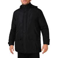 krisp detachable hood winter parka mens coat in black