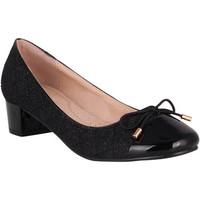 Krisp Patent Low Block Heel Pumps women\'s Court Shoes in black