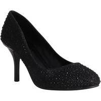 krisp glitter gem heels womens court shoes in black