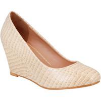 Krisp Small Wedge Slip On Pumps women\'s Court Shoes in BEIGE