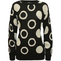 kristin circle pattern knitted jumper black