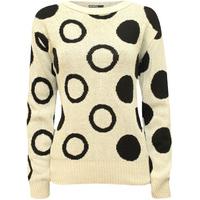 Kristin Circle Pattern Knitted Jumper - Cream