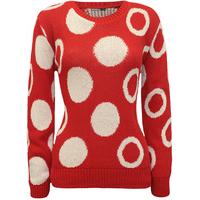 Kristin Circle Pattern Knitted Jumper - Red