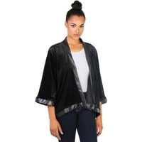 krisp open style velvet kimono blazer womens jackets in black