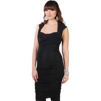 Krisp Cross Over Bodycon Dress women\'s Dress in black