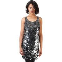 Krisp Disc Sequin Retro Party Bodycon Dress women\'s Dresses in Silver
