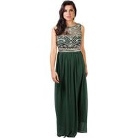 Krisp Sequin Maxi Dress women\'s Long Dress in green