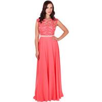 Krisp Lace Pearl Chiffon Maxi Dress women\'s Dress in pink
