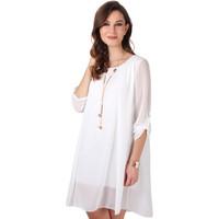 krisp long sleeve chiffon tunic dress womens dress in white