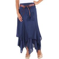 Krisp Zig Zag Hem Gypsy Maxi Skirt women\'s Skirt in blue
