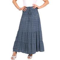 krisp ditsy print tiered summer skirt womens skirt in blue