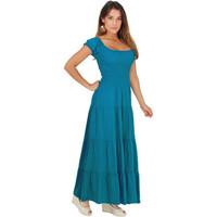 Krisp Shirred Gypsy Sundress women\'s Long Dress in Other