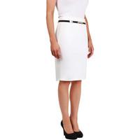 Krisp Belted Pencil Midi Skirt women\'s Skirt in white