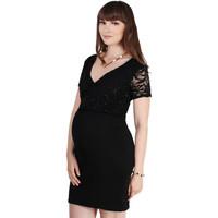 Krisp Maternity Sequin Lace Contrast Dress women\'s Dress in black