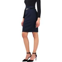 Krisp Belted Pencil Midi Skirt women\'s Skirt in blue