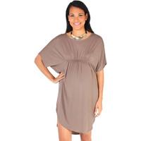 krisp empire line short sleeve top womens dress in brown